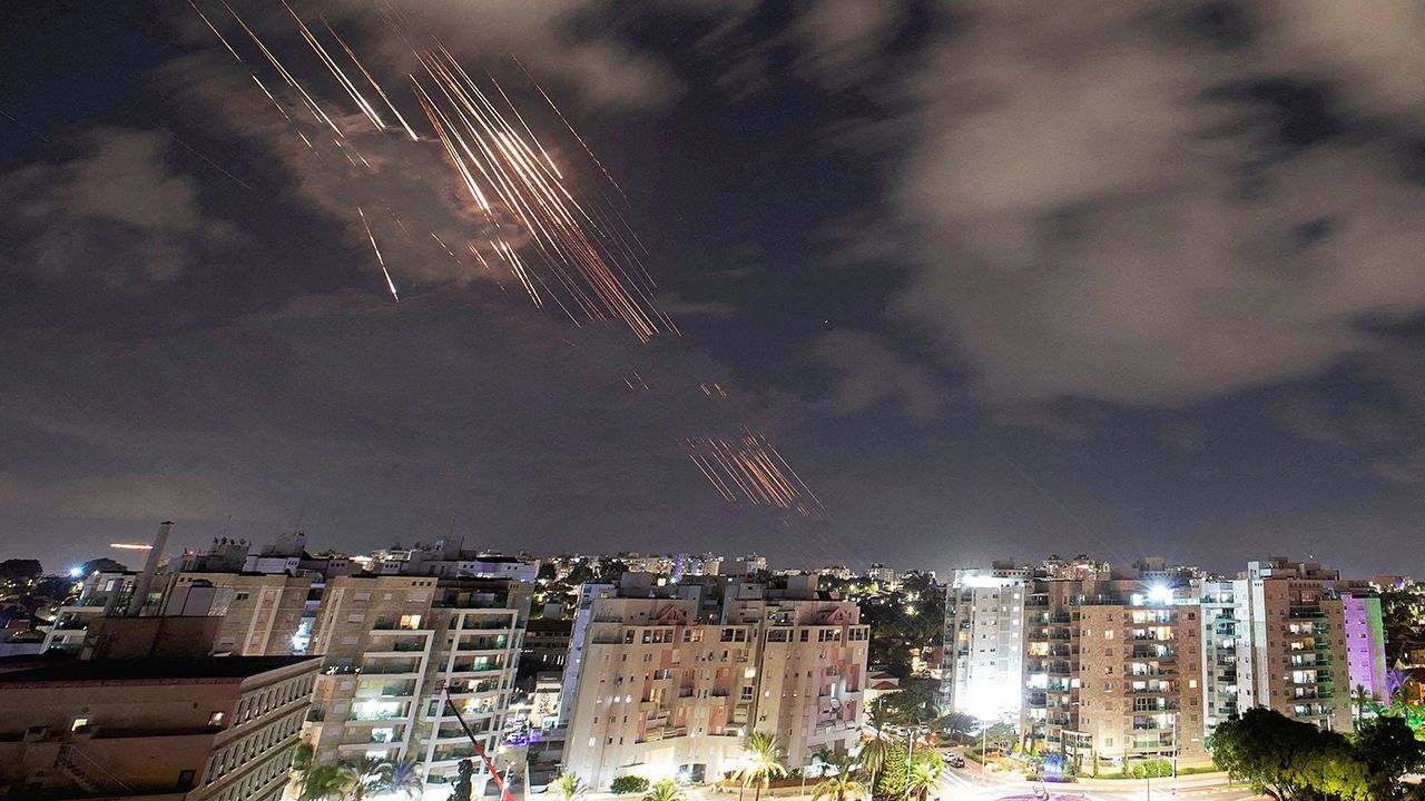 Israel's Iron Dome anti-missile system intercepts rockets fired by Iran