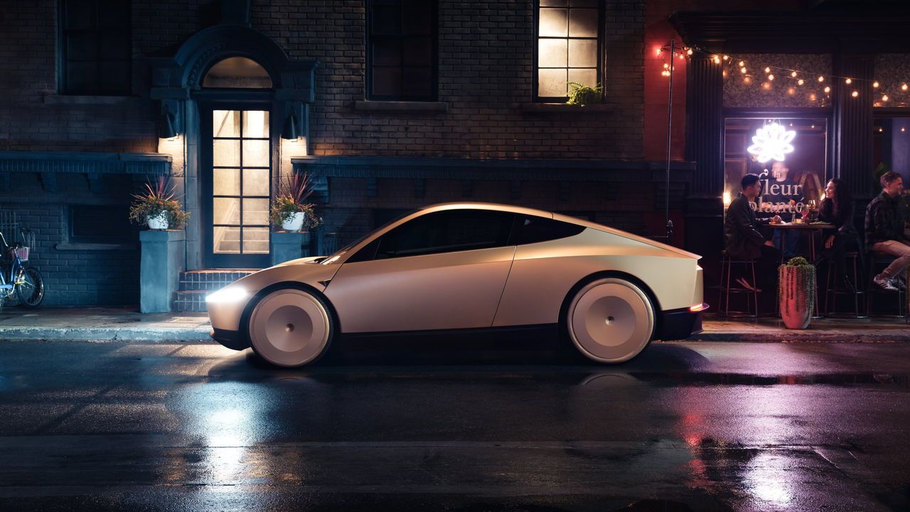 Rendering of Tesla's robotaxi.